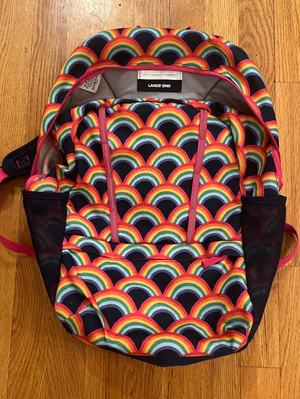 Lands' End Kids Rainbow Scales Small Backpack Excellent Condition